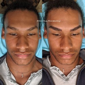 Masculine Male Combo Brows. Scar covered tattoo