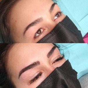 Bold and Beautiful Microblading Brows. Eyelash extension.