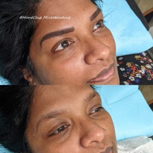 Microblading on dark skin. Instant face lift.